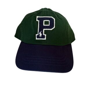 Polo Ralph Lauren Men’s Green Navy Blue Baseball Cap Hat With Large P Center OS